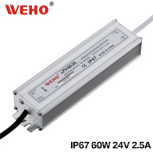 Fuente de alimentación de la transferencia de la prenda impermeable de 60W 24V LED IP67